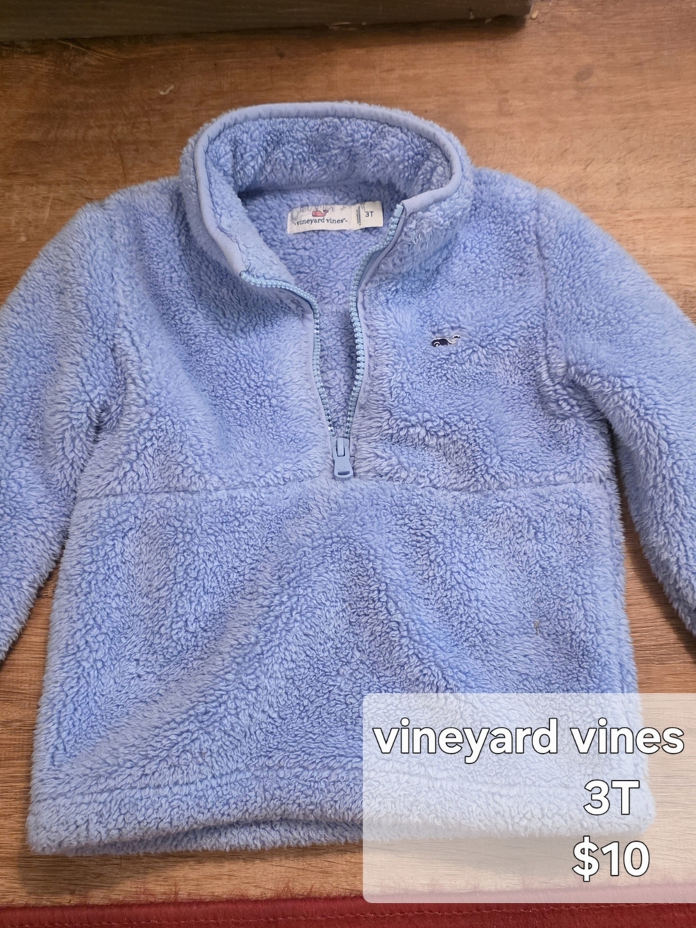Vineyard Vines Toddler Light Blue Sherpa Half-Zip Pullover